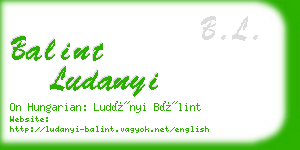 balint ludanyi business card